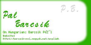 pal barcsik business card